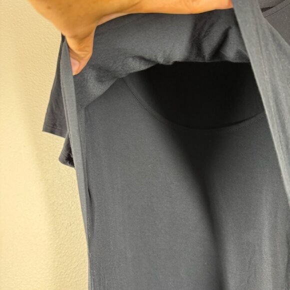 Kindred Bravely Eleanora Maternity and Nursing Dress Solid Black Jersey Knit L - Picture 3 of 6